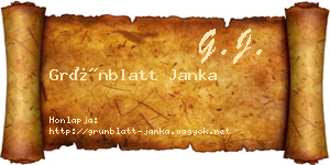 Grünblatt Janka névjegykártya